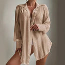 European And American Shirt-style Beach Sun Cover-up