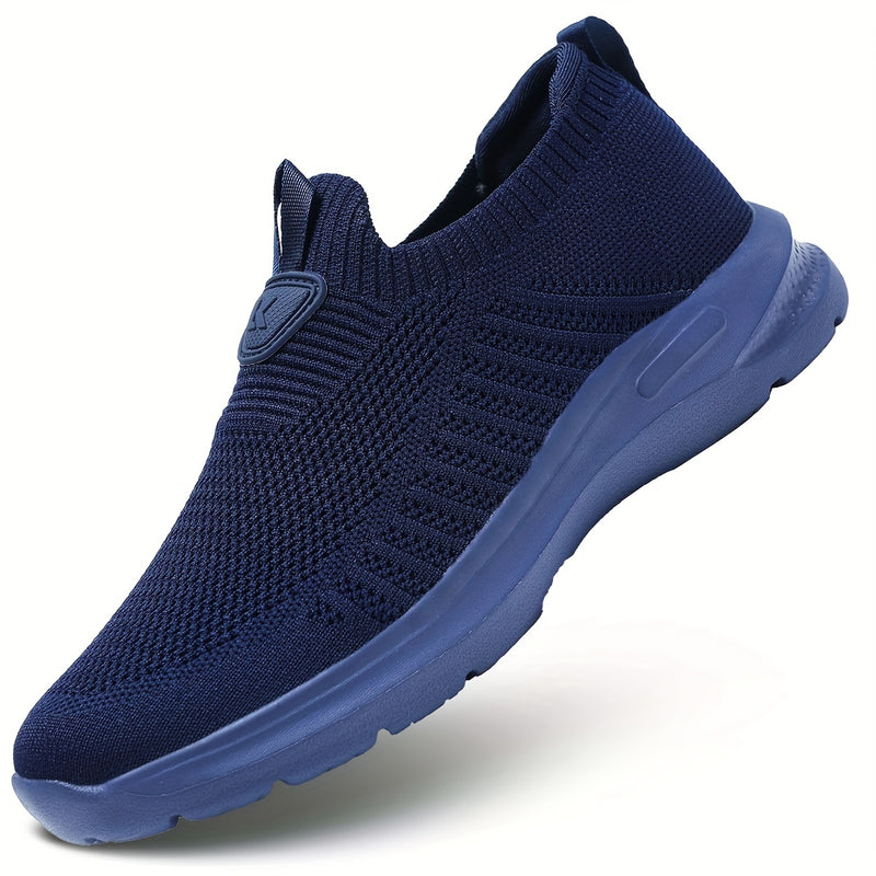 Men's Stylish Slip On Comfy Running Shoes: Breathable & Durable Non-Slip Shock Absorption Sneakers For Jogging, Walking & Hiking!