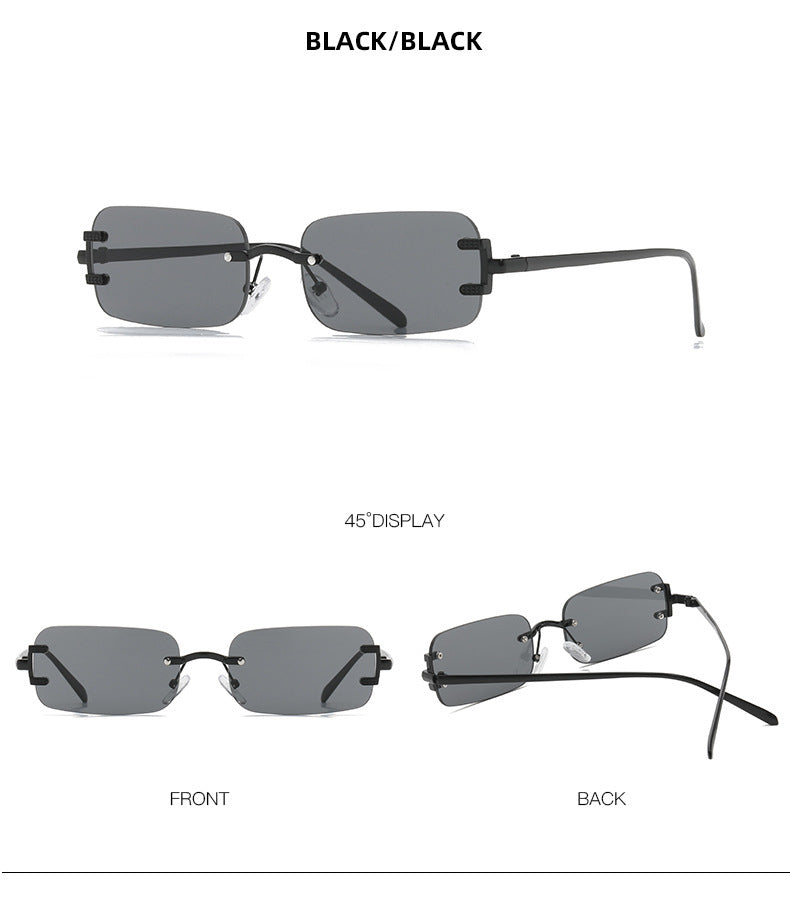 Retro Square Sunglasses Fashion Frameless Trendy Sunglasses