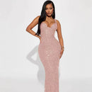 Women's Slim Shoulder Strap Sequin Bodycon Dress