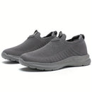 Men's Stylish Slip On Comfy Running Shoes: Breathable & Durable Non-Slip Shock Absorption Sneakers For Jogging, Walking & Hiking!