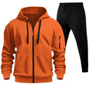 Men's Sports Hoodie Zip-up Multi-pocket Casual Hoodie Set