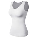 Women's Solid Color Wire-free Seamless Tummy Control Sports Bra With Padding