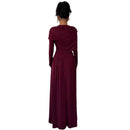 New Women's Fashion Elegant Shawl Solid Color Long Dress