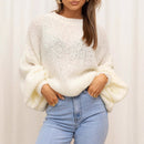 Solid Color Women's Loose Casual Sweater