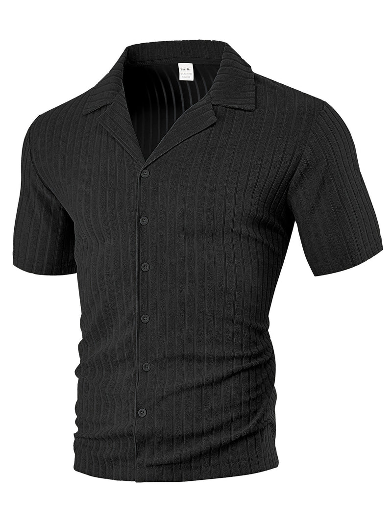 Loose Casual Breathable Lapel Men's Short Sleeve