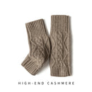 Solid Color Knitted Cashmere Fingerless Gloves