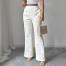 Women's Fashion Mid-waist Casual Floral Pants