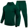 Slim-fit Solid Color Hoodie Set Urban Casual