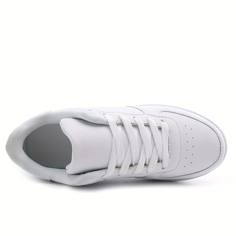 Tênis feminino com salto plataforma, modelo casual com cadarço para uso externo, tênis plataforma de cano baixo e leve.