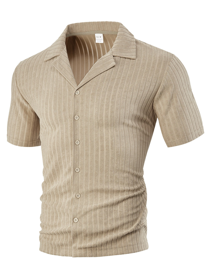 Loose Casual Breathable Lapel Men's Short Sleeve