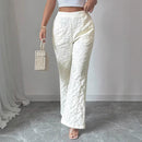 Women's Fashion Mid-waist Casual Floral Pants